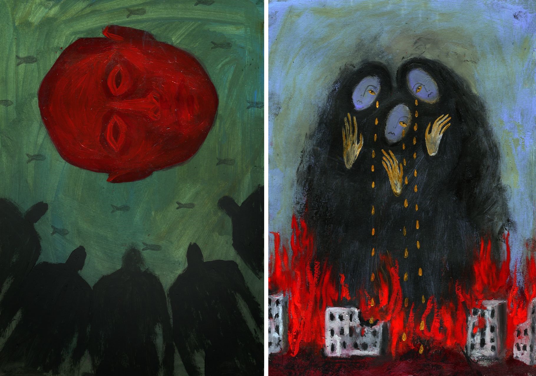 художница из Буларуси, война в Украине, разрушенные города, Анастасия Рыдлевская